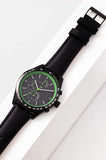 Lacoste Apext Black Dial Black Leather Strap Watch for Men - 2011296