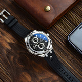 Maurice Lacroix Aikon Chronograph Black Dial Black Leather Strap Watch for Men - AI1018-SS001-330-2