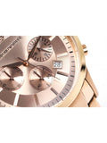 Emporio Armani Classic Chronograph Rose Gold Dial Rose Gold Steel Strap Watch For Men - AR2452