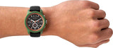 Armani Exchange Outerbanks Chronograph Black Dial Black Silicone Strap Watch For Men - AX1348