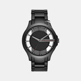 Armani Exchange Hampton Chronograph Black Dial Black Steel Strap Watch For Men - AX2192