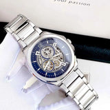 Fossil Evanston Blue Dial Silver Steel Strap Watch for men - BQ2620