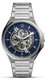Fossil Evanston Blue Dial Silver Steel Strap Watch for men - BQ2620