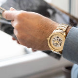 Fossil Bannon Gold Dial Gold Steel Strap Watch for Men - BQ2680