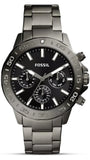 Fossil Bannon Black Dial Gray Steel Strap Watch for Men - BQ2705