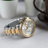Fossil Bannon White Dial Two Tone Steel Strap Watch for Men - BQ2707