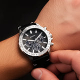 Fossil Bannon Black Dial Black Leather Strap Watch for Men - BQ2708