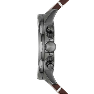 Fossil Bannon Black Dial Brown Leather Strap Watch for Men - BQ2709