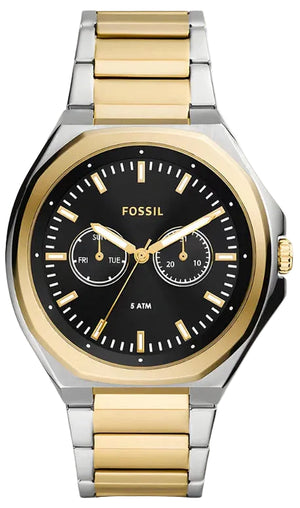 Fossil Bannon Black Dial 2 Tone Steel Strap Watch for Men - BQ2752
