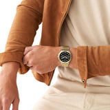 Fossil Bannon Black Dial 2 Tone Steel Strap Watch for Men - BQ2752