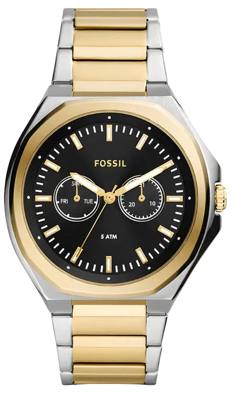Fossil Bannon Black Dial 2 Tone Steel Strap Watch for Men - BQ2752