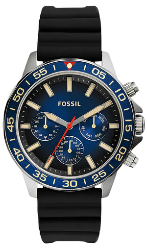 Fossil Bannon Blue Dial Sillicone Strap Watch for Men - BQ2772