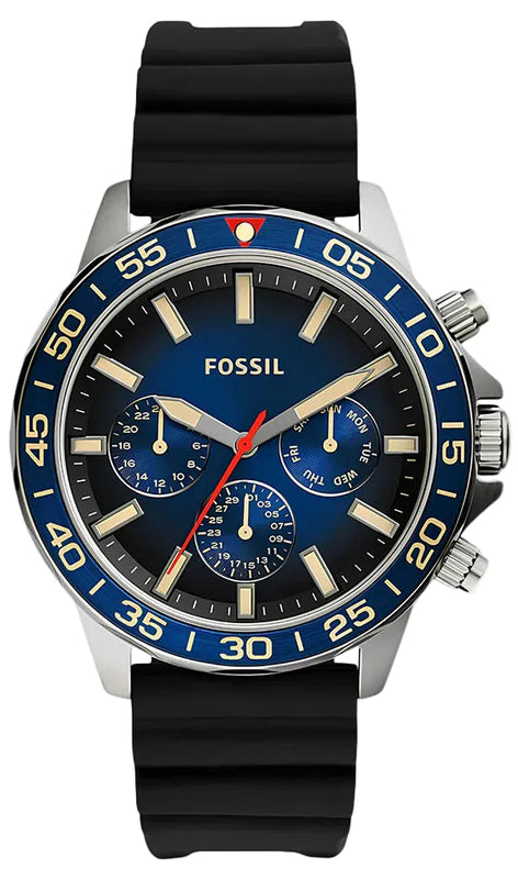 Fossil Bannon Blue Dial Sillicone Strap Watch for Men - BQ2772