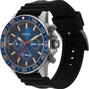 Fossil Bannon Blue Dial Sillicone Strap Watch for Men - BQ2772