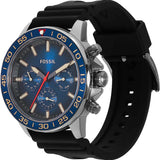 Fossil Bannon Blue Dial Sillicone Strap Watch for Men - BQ2772
