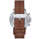 Fossil Bannon Red Dial Brown Leather Strap Watch for Men - BQ2806