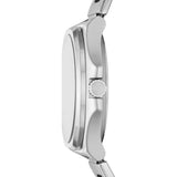 Fossil Evanston Red Dial Silver Steel Strap Watch for Men - BQ2807