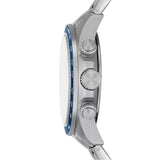 Fossil Autocross Blue Dial Silver Steel Strap Watch for Men - BQ2869