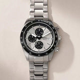 Fossil Autocross Silver Dial Silver Steel Strap Watch for Men - BQ2873