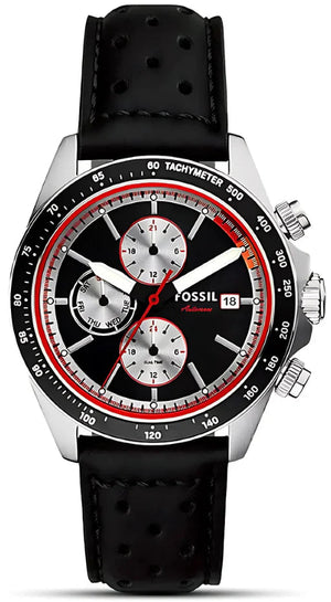 Fossil Autocross Two Black Dial Black Leather Strap Watch for Men - BQ2888
