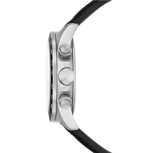 Fossil Autocross Two Black Dial Black Leather Strap Watch for Men - BQ2888