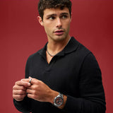 Fossil Autocross Red Dial Silver Steel Strap Watch for Men - BQ2895