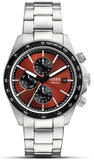 Fossil Autocross Red Dial Silver Steel Strap Watch for Men - BQ2895