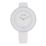 Calvin Klein Chic White Dial White Leather Strap Watch for Women - K7N23TK2