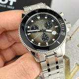 Tissot Seastar Black Dial Silver Steel Strap Watch for Men - T120.217.11.061.00