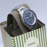 Fossil Autocross Blue Dial Silver Steel Strap Watch for Men - BQ2869