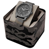 Fossil Machine Gray Dial Gray Steel Strap Watch for Men - FS5588