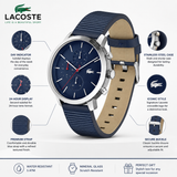 Lacoste Replay Blue Dial Blue Leather Strap Watch for Men - 2011176