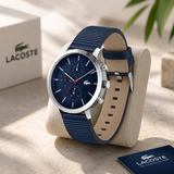 Lacoste Replay Blue Dial Blue Leather Strap Watch for Men - 2011176