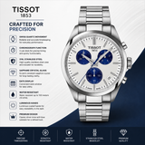 Tissot PR 100 White Dial Silver Steel Strap Watch for Men - T150.417.11.011.00