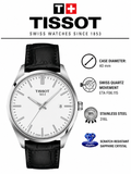 Tissot PR 100 White Dial Black Leather Strap Watch for Men - T150.410.16.011.00