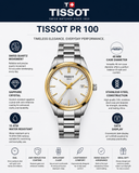 Tissot PR 100 Silver Dial Gray Steel Strap Watch for Women - T150.210.21.031.00