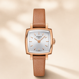 Tissot T-Lady Silver Dial Brown Leather Strap Watch for Women - T058.109.36.031.02
