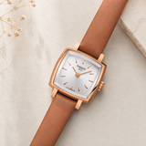 Tissot T-Lady Silver Dial Brown Leather Strap Watch for Women - T058.109.36.031.02
