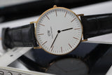 Daniel Wellington Classic Reading White Dial Black Leather Strap Watch For Women - DW00100041