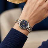 Michael Kors Laney Blue Dial Two Tone Steel Strap Watch for Women - MKO1085