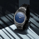 D1 Milano Ultra Thin Blue Dial Gray Steel Strap Watch for Men - D1-UTBJ12
