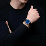 D1 Milano Ultra Thin Blue Dial Gray Steel Strap Watch for Men - D1-UTBJ12