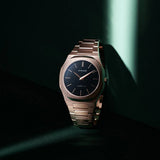 D1 Milano Ultra Thin Black Dial Gold Steel Strap Watch for Men  - D1-UTBJ16
