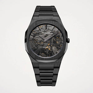 D1 Milano Ultra Thin Two Tone Black Steel Strap Watch for Men - D1-UTBJ31