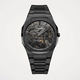 D1 Milano Ultra Thin Two Tone Black Steel Strap Watch for Men - D1-UTBJ31