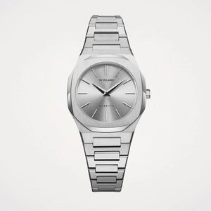 D1 Milano Ultra Thin Silver Dial Silver Steel Strap Watch for Women - D1-UTBL30
