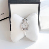 Gucci Horsebit Collection Diamonds Mother of Pearl Dial Silver Steel Strap Watch For Women - YA139505
