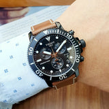 Tissot Seastar Black Dial Brown Leather Strap Watch for Men - T120.417.36.051.00