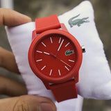 Lacoste 12.12 Red Dial Red Silicon Strap Watch for Unisex - 2010988
