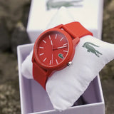 Lacoste 12.12 Red Dial Red Silicon Strap Watch for Unisex - 2010988